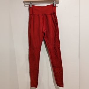 Alphalete Burnt Orange Leggings With Side Pockets Size XS